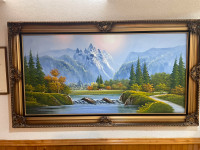 Painting with Frame - Forest and mountain