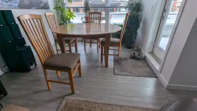 Custom Made Solid Oak Dinnig Table and Chairs, View more
