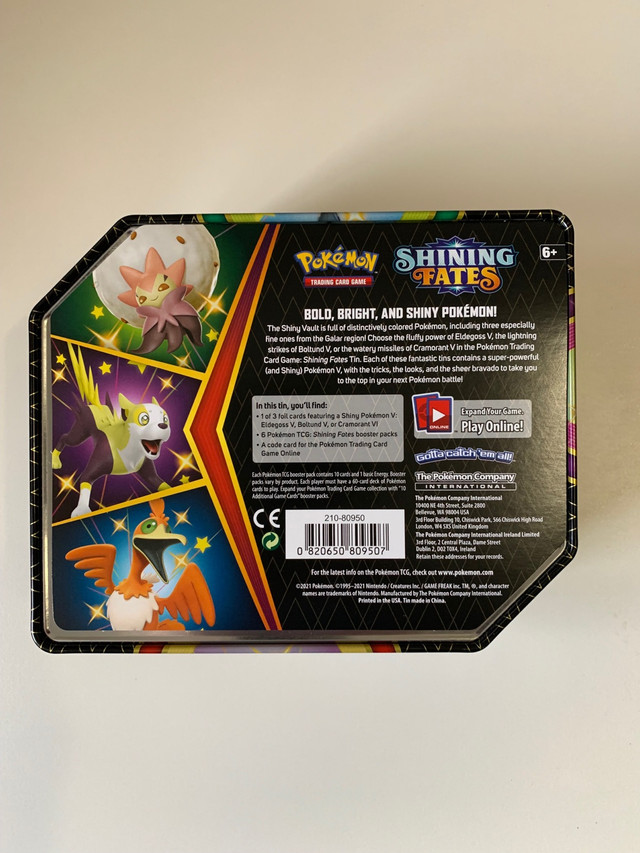 Pokémon Shining Fates Tin *empty tin only in Arts & Collectibles in Mississauga / Peel Region - Image 2