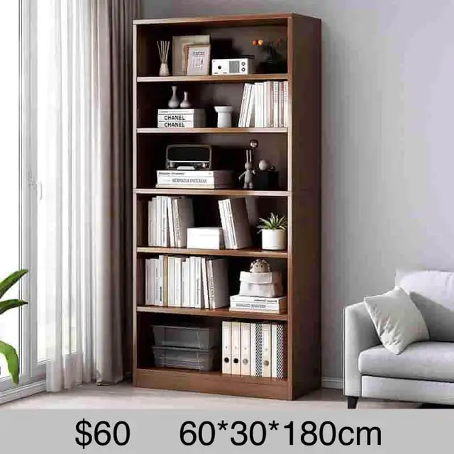 simple wooden bookshelf with six tiers of open shelving in Bookcases & Shelving Units in Mississauga / Peel Region - Image 2