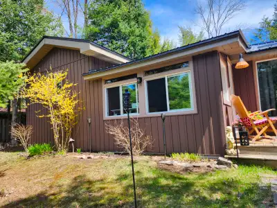 For Sale beautiful 4 season cottage/home, private with mature landscaping on the Gull River (Norland...