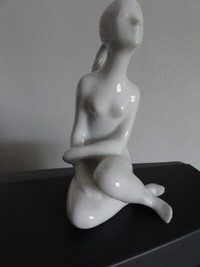 Royal Dux Nude Woman Sitting Figurine