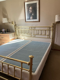 King Size Brass Bed with Box Springs (no mattress) in Leduc