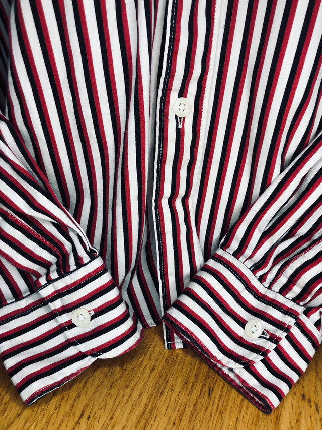 Vintage Yves Saint Laurent Red White Black Cotton Striped Button in Men's in Kitchener / Waterloo - Image 4