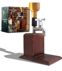 Hammer + axe wooden bottle dispenser/distributeur de boisson  