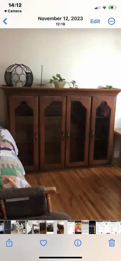 Wood/glasses very firm/heavy Cabinet, View more