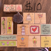Mixed wooden stamps