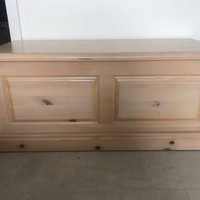 Bench-Blanket Box Storage Chest  Wood Handmade EXC