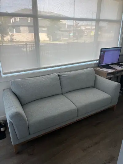 Light Blue/Grey Fabric Sofa, View more