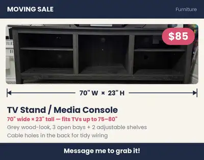 TV Stand Media Console, View more
