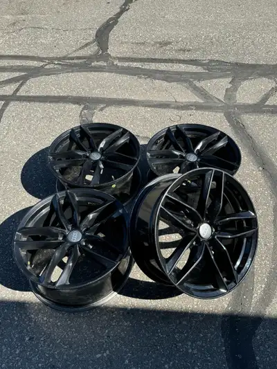 Used Audi rims 18 Inch Audi rims S line rims Audi wheels • Gloss Black, Set of 4 • 5x112 Bolt Patter...