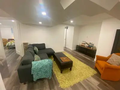 We have a bright, newly renovated 1 bedroom basement apartment for rent with separate side entrance....
