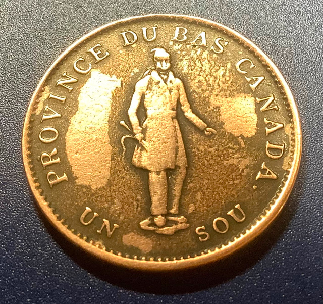 1837 Province du Bas Canada un sou / Concordia Salus Bank Token dans Art et objets de collection  à Ville de Montréal - Image 2
