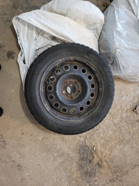 *QTY=1* 205/60R16 winter tire on steel rim 5x114.3 bolt pattern