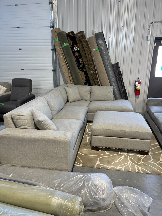 Staging demo. Fabric sectional with ottoman  in Couches & Futons in Winnipeg - Image 2