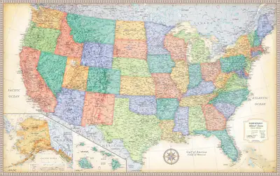 Brand New Large 50" x 32" Smooth Finish United States Laminated, View more
