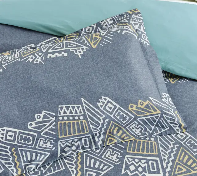 100% washed cotton duvet cover set 3 pieces Queen size in Bedding in Markham / York Region - Image 6