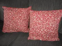 new set of cushions 17" x 17", Burgundy with white flowers in ex
