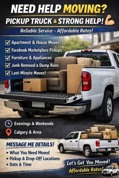 Moving soon? Skip the stress — we bring the truck AND the muscle. Full house & apartment moves Truck...