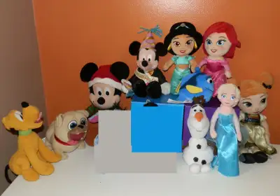 10 Disney Plush Toys - Mickey - Frozen - Dory - Ariel - Jasmine, View more