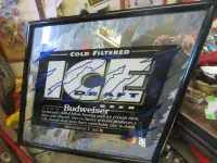 1993 BUDWEISER COLD FILTERED ICE DRAFT BEER MIRROR SIGN $40.
