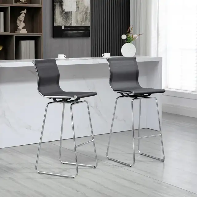 DUO Bar Stool Pub Chair Dining Stool w/ Backrest Steel Legs in Chairs & Recliners in Markham / York Region - Image 3