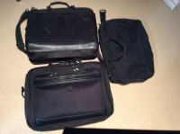 3 computer bags, camera bags and various carry straps
