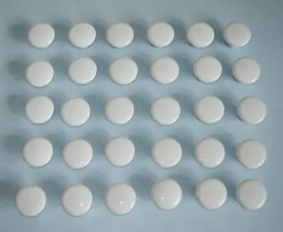 Ten White Porcelain Cabinet Knobs - 1 1/4" Diameter, View more