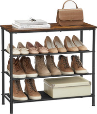NEW 4-Tier Shoe Storage Rack for 9-12 Pairs of Shoes