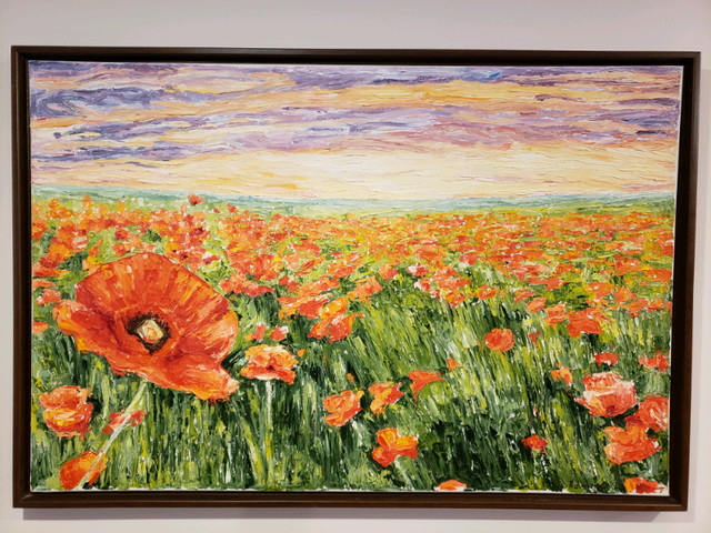 Oil painting / tableau a  l'huile "Red poppies" REDUCED PRICE dans Art et objets de collection  à Ouest de l’Île