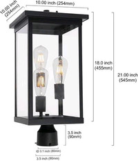 Outdoor Post Porch Lantern Light Fixture Black - New in box 