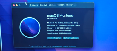 PARTS: Apple MacBook Pro 15 Inch 2015 Quad Core i7 16GB RAM 500G, View more