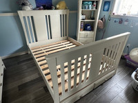 Crib with double conversion kit.