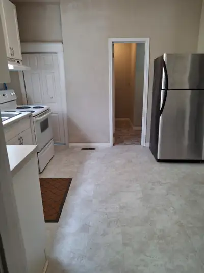 In duplex two bedroom + office room apartment comes with fridge any stove end use off basement where...