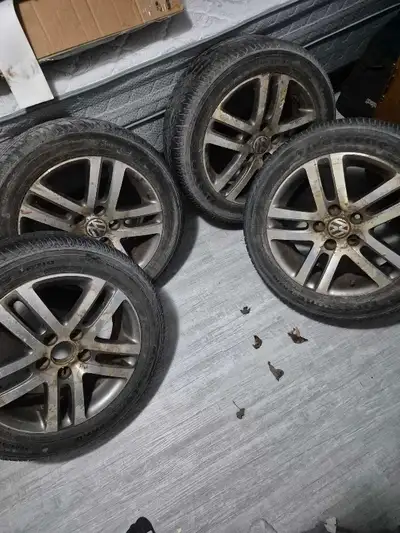Offering a set of Vw Rabbit tires, size 205/55R16 89T M+S, these tires are used but still have some...