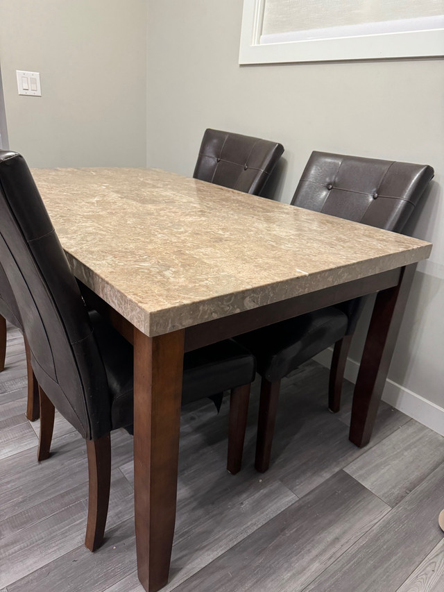 Beautiful *heavy* granite table  in Dining Tables & Sets in Edmonton