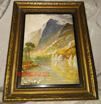 LANDSCAPE PAINTING, MOUNTAINS, RIVER, SIGNED, Early 20th Century