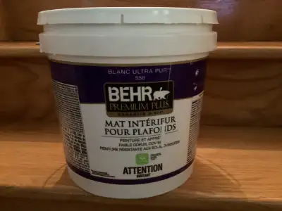 Peinture plafond BEHR PREMIUM PLUS MAT intérieur BLANC ULTRA, View more
