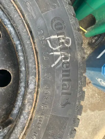 4 winter tires on steel rims. One season of use. Were installed on a Subaru Outback