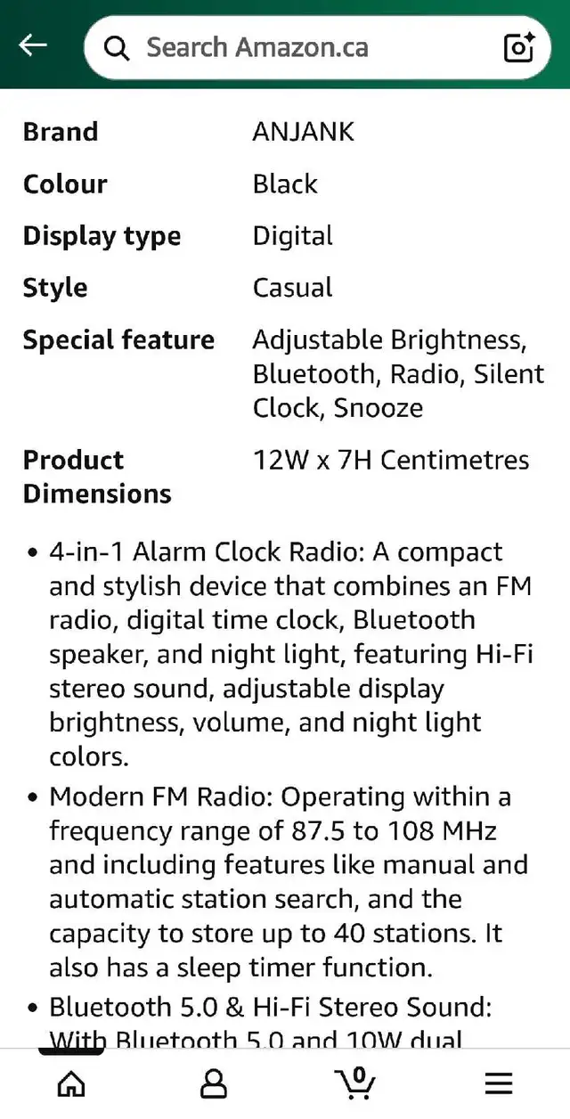 ANJANK Alarm Clock FM Radio with Bluetooth Speaker, Hi-Fi Stereo in General Electronics in Markham / York Region - Image 10
