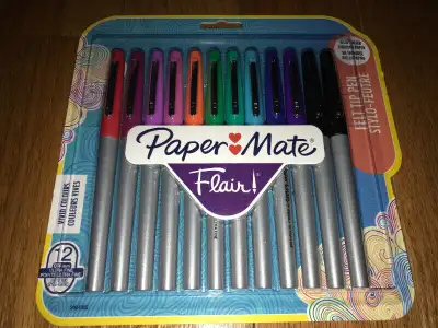PaperMate Flair Felt Tip Pens Ultra Fine 0.4 MM 12 Count NEW, View more