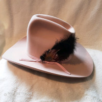 Pink pure wool cowgirl hat, American Hat Co. Maxi Felt, Texas
