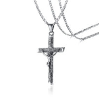 Ancient Crucifix 2 1/2 inch Cross Necklace Pendant