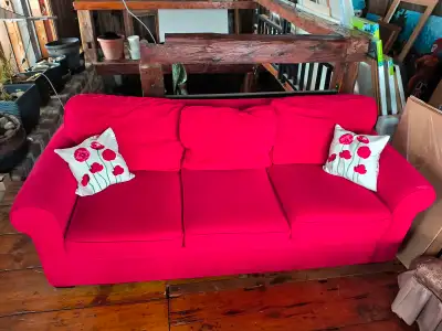 Comfortable red sofa, View more