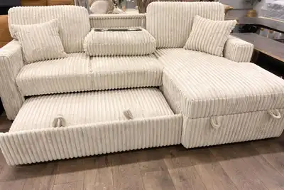 Beautiful 3 Seater Corduroy Sectional Sofa Bed For Sale , View more