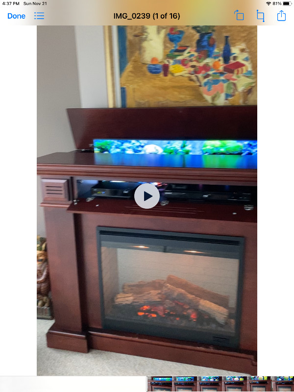 Electric fireplace with a retractable 45” Samsung t.v. dans Foyers & bois de Chauffage  à Ouest de l’Île - Image 4