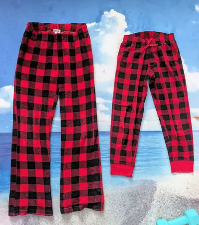 Matching holiday pants red check , View more