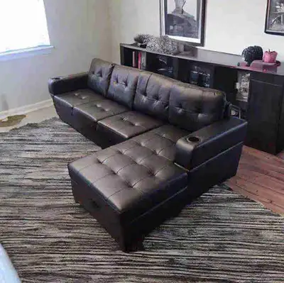 4 seater Leather sofa , free home delivery , View more