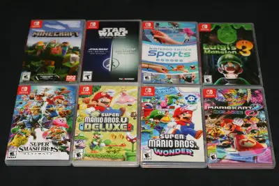 NINTENDO SWITCH EMPTY CASES: STAR WARS , MINECRAFT, MARIO, LUIGI, View more