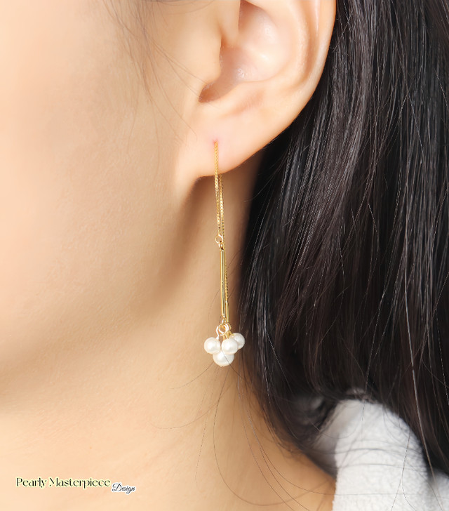 Gold Pearl Drop Earrings in Jewellery & Watches in Charlottetown - Image 3